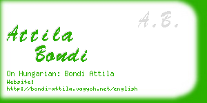 attila bondi business card